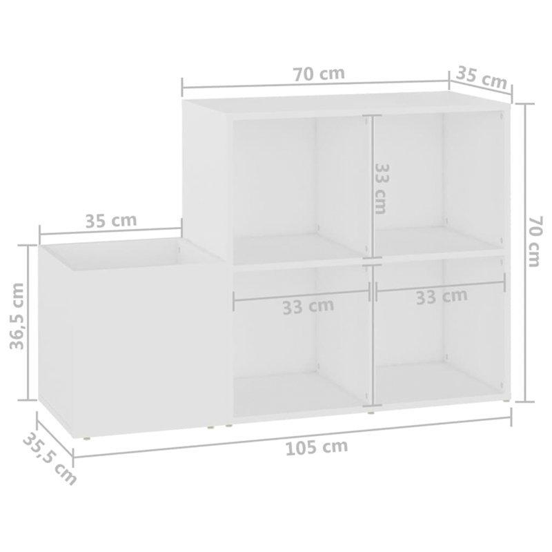4 Pair Solid Wood Shoe Rack, White