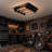 Retro 4-Light Ceiling Light, Industrial Chandelier