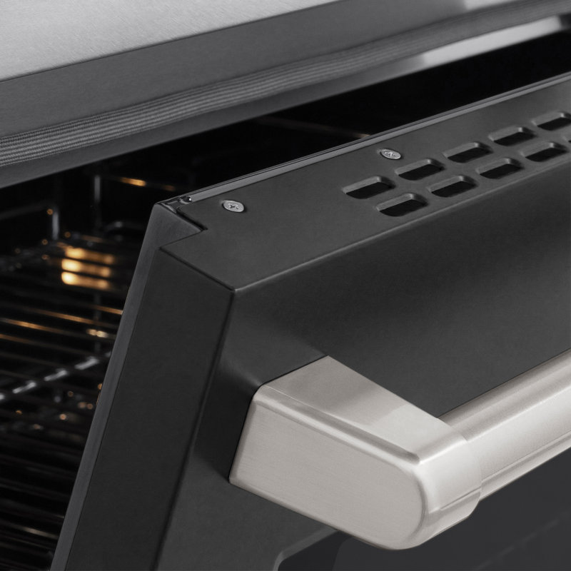 ZLINE Autograph 36 in. Paramount Induction Range with 5 Element Cooktop & Champagne Bronze Accents, Black Matte