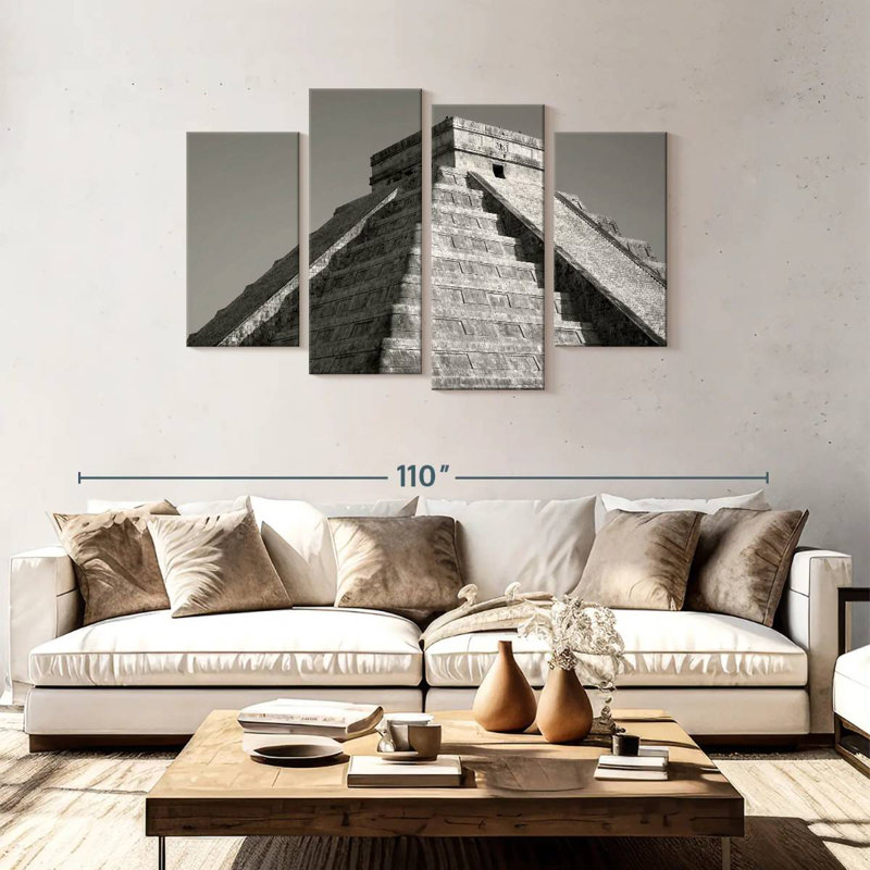 Pyramid At Chichen Itza, 48" H x 75" W
