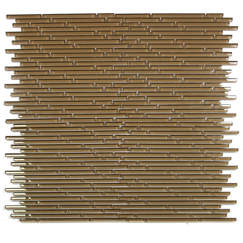 Glass Mosaic Brick Joint Tile, Brown