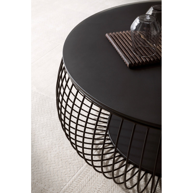 Cherissa Frame Coffee Table, Black, Black