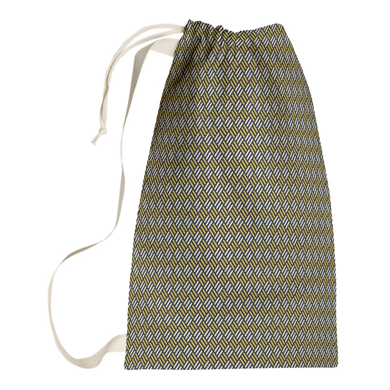Sac à linge Diamonds, Petit (H 64 po x l 20 po x P 1,5 po), Noir / Jaune