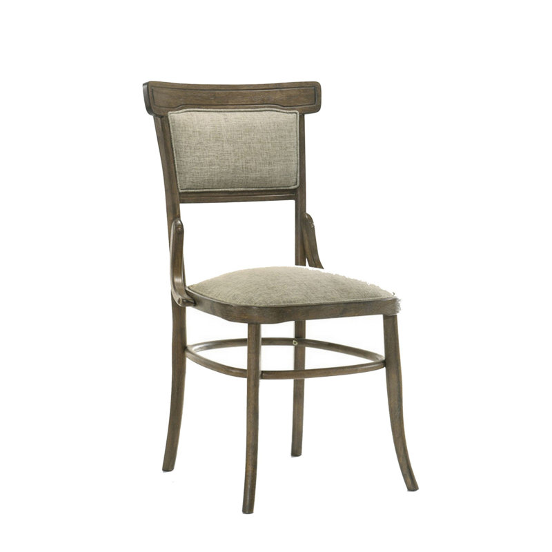 Bistro Daliborka Set of 2 Dining Chairs in Vintage Walnut with Beige Fabric Upholstery – Padded Seat and Back for Kitchen or Dining Room