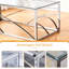 Regency Modern Stainless Steel Silver Coffee Table With Tempered Glass Top-361042147