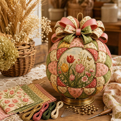 Calendrier d'arrivée, motif floral patchwork, boule, kit de bricolage fait main, tournesols, papillons, merles bleus, tulipes, colibris, ensemble de suspension en tissu
