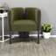 Chaises de salle à manger modernes, bois d'hévéa et boucle vert olive, sièges chic pour la maison