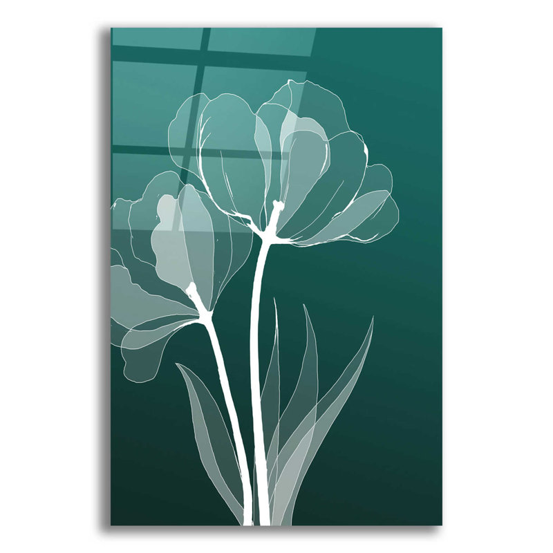 Epic Art 'Xray Flowers Green' By GraphINC, Acrylic " Xray Flowers Green " by GraphINC, 16" H x 12" W x 0.13" D