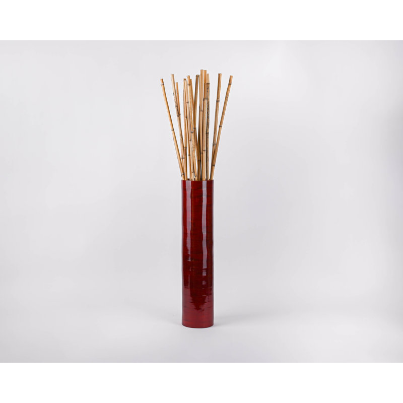 vase de plancher botanique droit Lyndhur, H 25 po x l 5,5 po x p 5,5 po, Rouge foncé