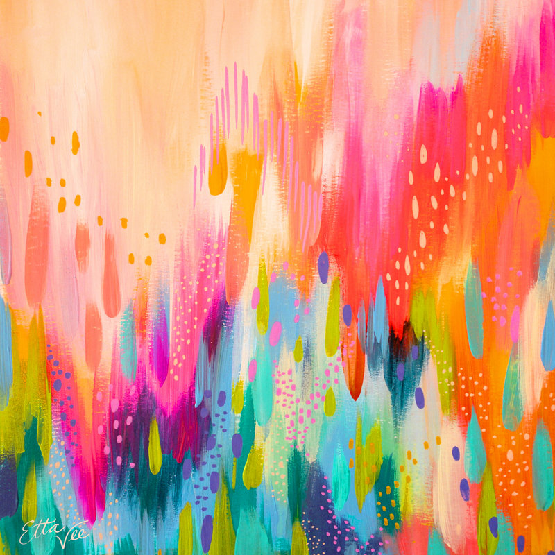 Ettavee Brushstroke No92, H 36 po x l 36 po, Non, Toile tendue