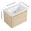 Meuble-lavabo mural 28 po avec lavabo en céramique blanche et porte à fermeture en douceur, emballage KD, contreplaqué-121099599