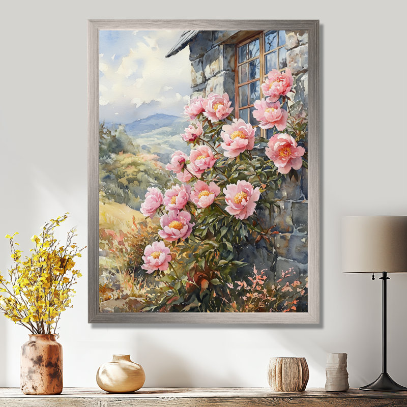 Baltimore - salon d'art mural floral, H 32 po x l 24 po, Reproduction encadrée d'une seule photo, Argent argent