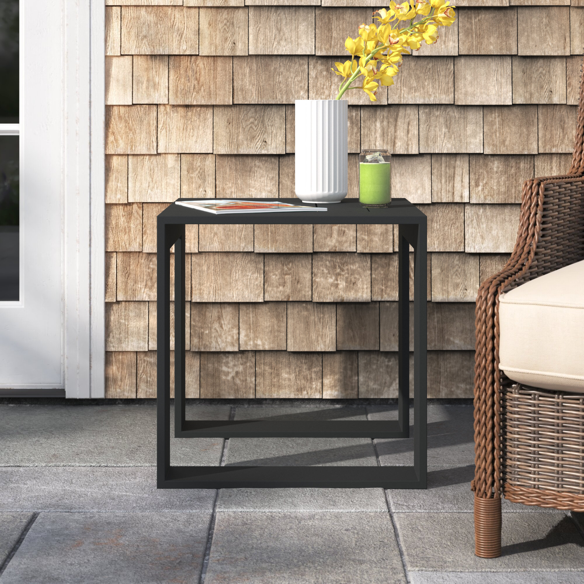 Dover 19.5'' Aluminum Outdoor Side Table, Slate