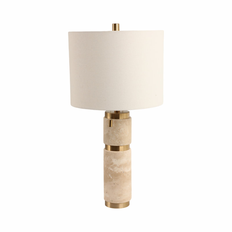 Sagebrook Home 26X13" Travertine Lamp With 2 Pulls, Tan