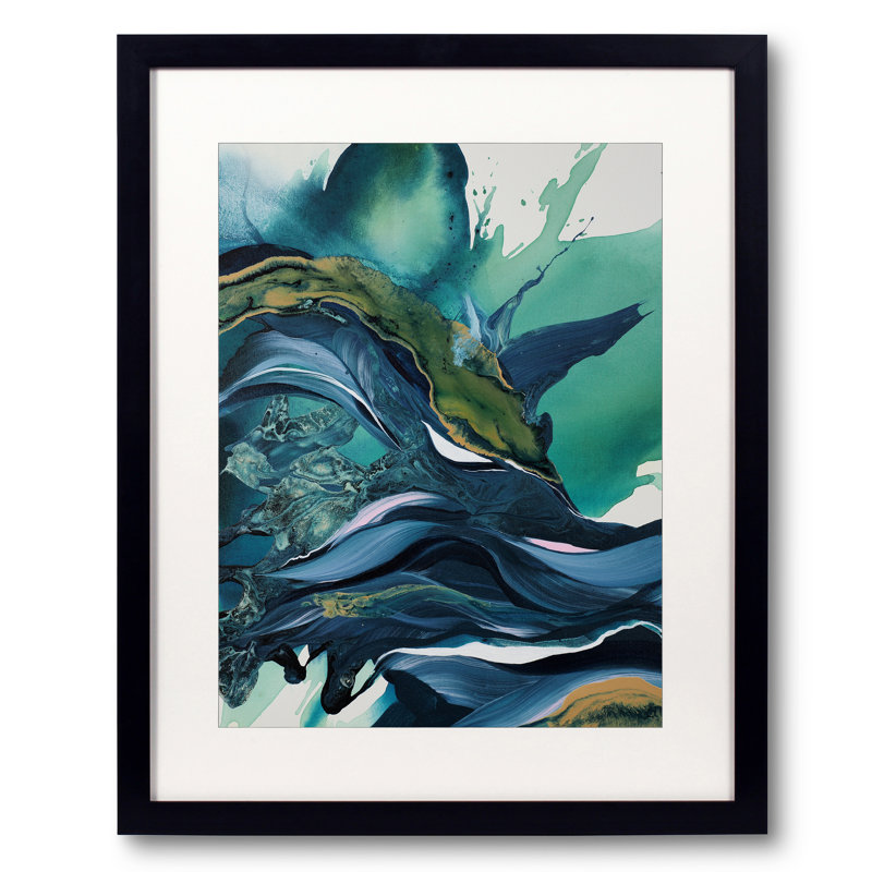 Origines par Novi Lim - Peinture, Papier avec cadre noir, H 21,2 po x l 17,2 po