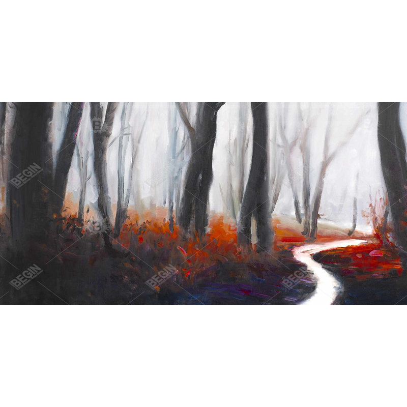 Mysterious forest with stream - 15.75"x31.50" Desk mat