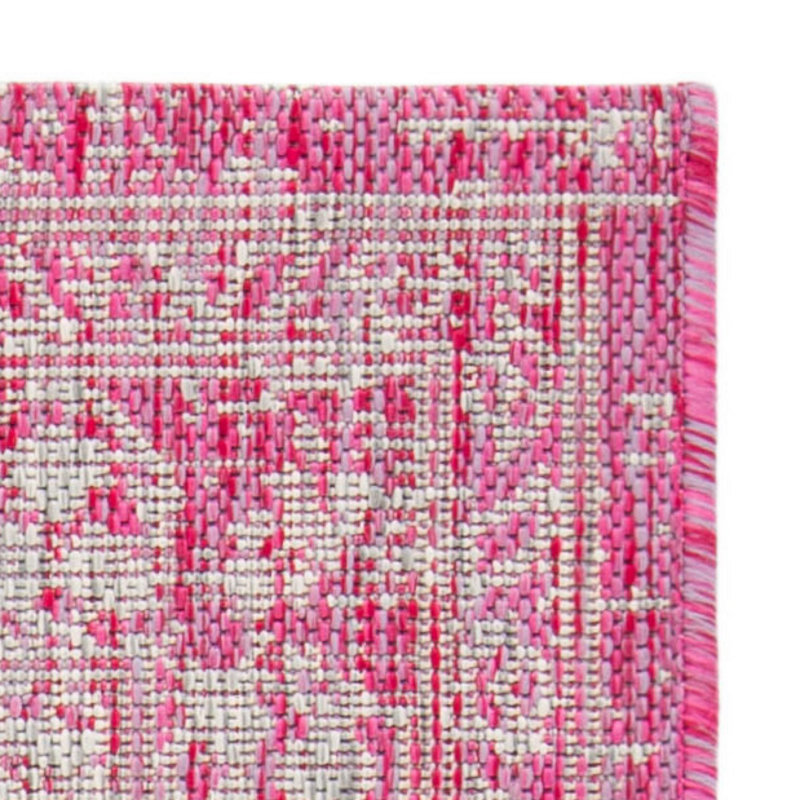 Arneshia Oriental Pink/Cream Indoor/Outdoor Area Rug, Rectangle 2' x 3'7"