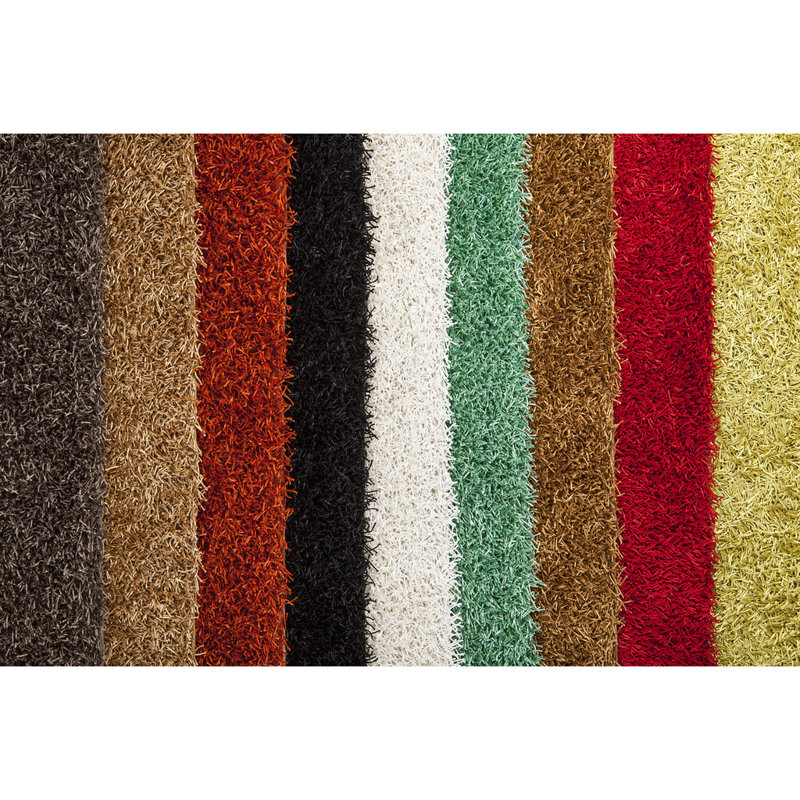 Heston Authentic Hand Woven Handmade Teal Modern Abstract Polyester Shag Area Rug