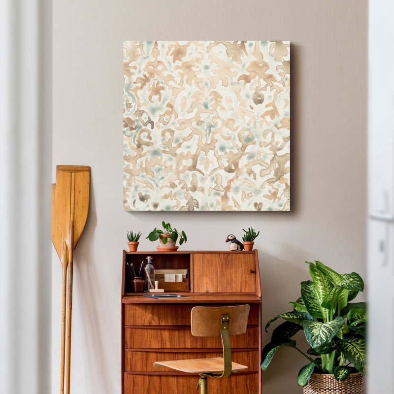 « terre cuite jardin tile ii »-reproduction de peinture sur toile tendue, H 24 po x l 24 po x P 1 po