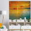 Paysage marin «Sunset over Sea Panorama» - impression d'art graphique-35120508-35120512