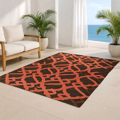 Tapis brun intérieur et extérieur Trellis