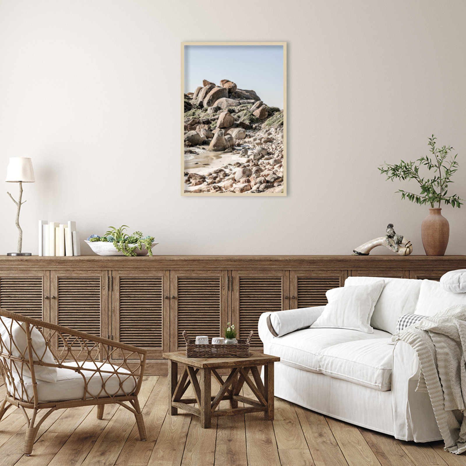Boulder Beach No 2 by Shot by Clint Wood Framed Wall Art Print, Brown, 41" H x 28" W