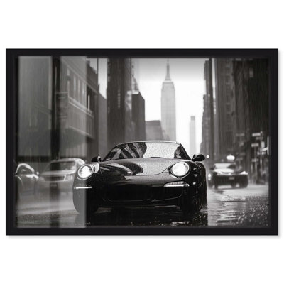 Driving in the Rain NYC Shadowbox Print Elegant Photography by Art Remedy