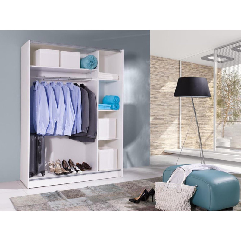 Overby 2 Door Solid + Manufactured Wood Wardrobe, Oak Sonoma