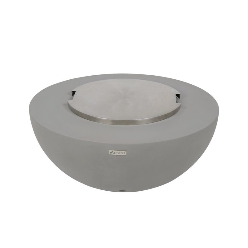 Round Concrete Smokeless Fire Pit Table, Propane, Grey, 38.1cm H x 86.4cm W x 86.4cm D