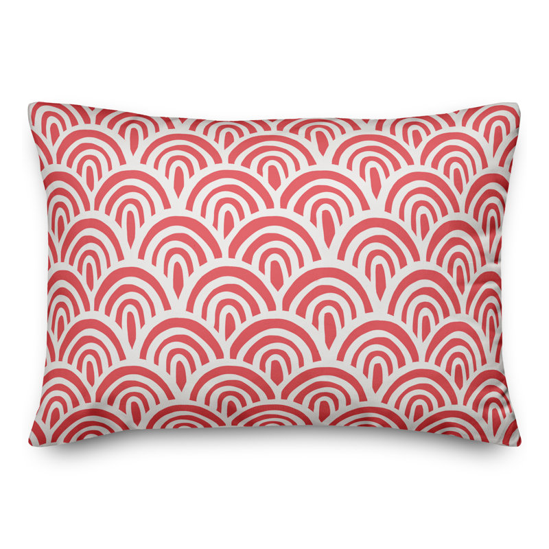 Abstract Outdoor Throw Pillow, White/Pink, Pillow Cover Only - No Insert