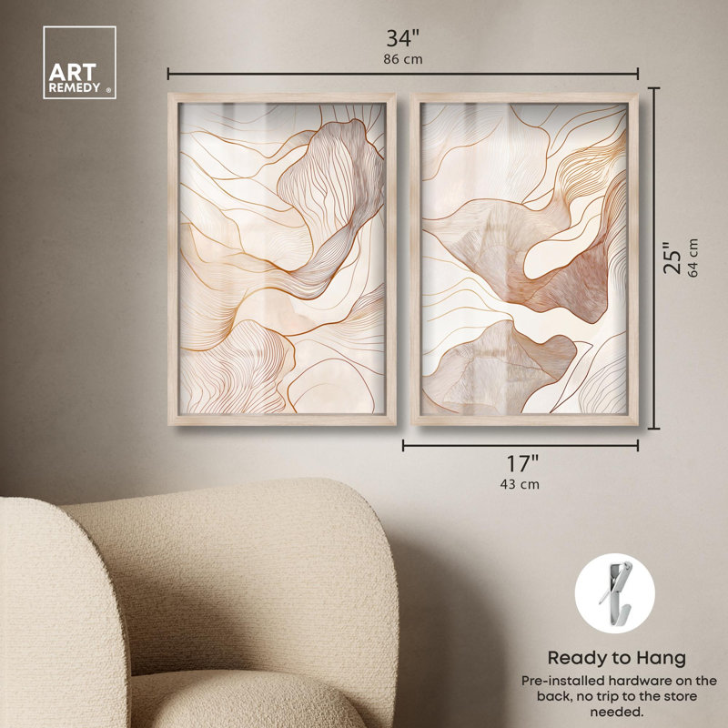 Contoured Reverie, H 25 po x l 17 po, Cadre blond