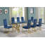 Ensemble de salle à manger en verre trempé transparent de 94 po x 46 po avec chaises en velours Hornick-1524866612-1505097012-1505097014