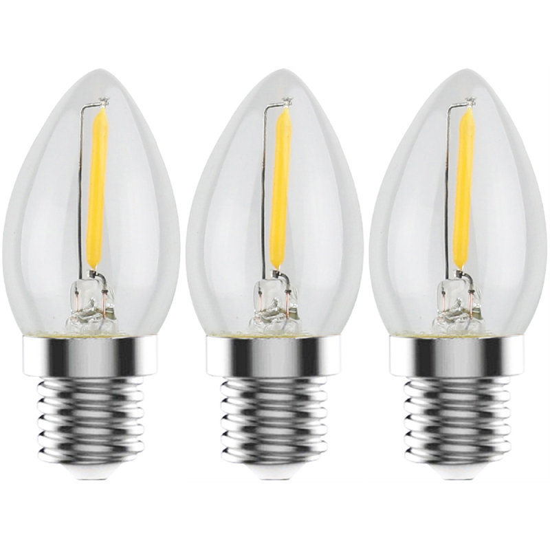 Ampoule à intensité variable 15 watts Aariona, DEL C7, blanc chaud (2 700 K) / culot candélabre