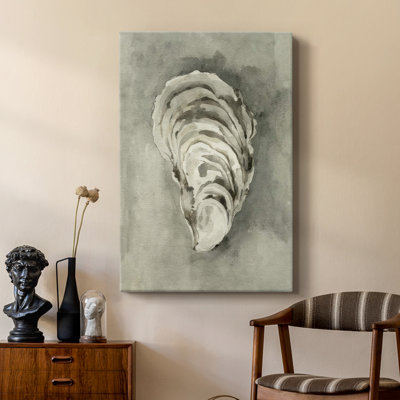 Neutral Oyster Shell II -Custom Wrapped Gallery Cavas