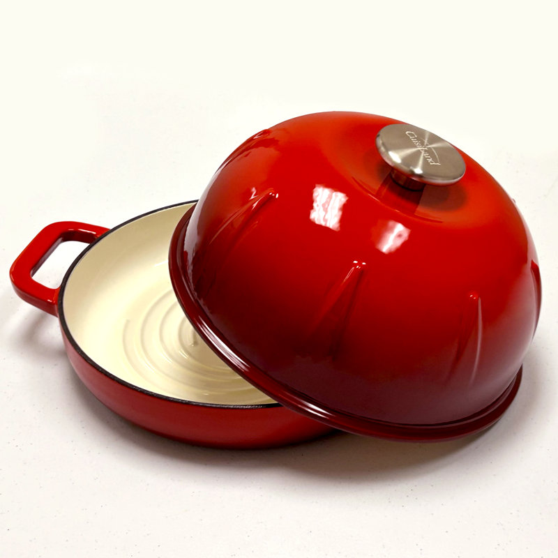 Cuisiland Enameled Cast Iron Bread Oven, 5 Quart, Dia. 10 Inch, Red