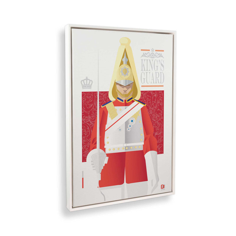 La garde du roi, Blanc opaque, Impression encadrée sans passe-partout, H 48,75 po x l 32,75 po