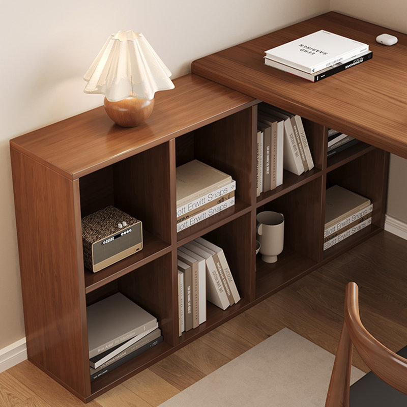 Bureau en bois massif en forme de L brun noisette, H 29,53 po x l 70,87 po x P 47,24 po