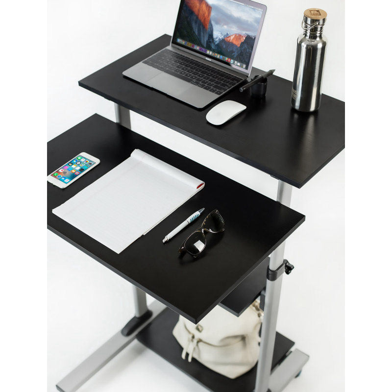 Mount-It! Mobile Standing Desk and Height Adjustable Stand-Up Computer Workstation