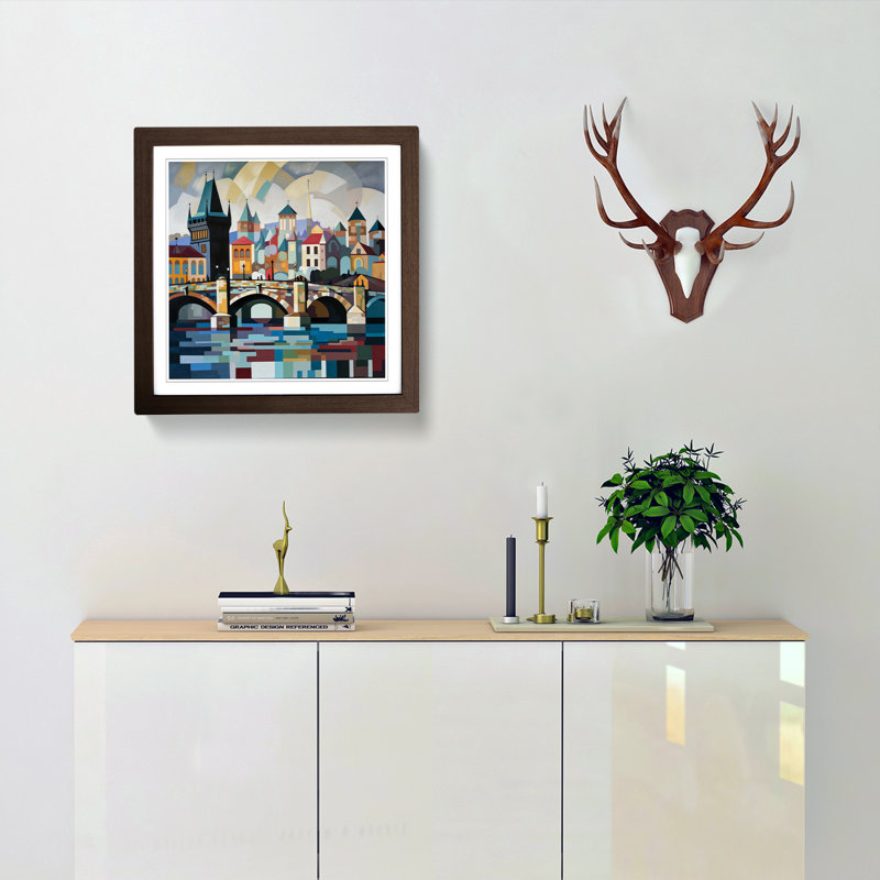 Charles Bridge Constructivism - Framed Print, Walnut