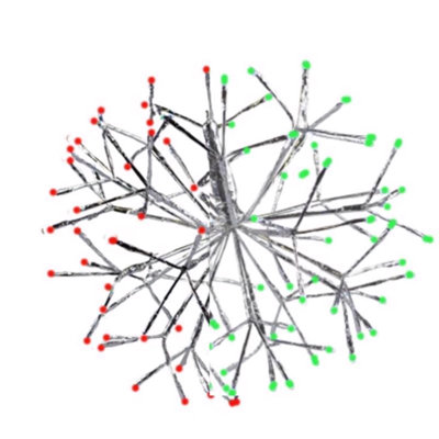  LED Green/Red Shimmering Sphere 12 in. Hanging Decor