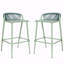 Ensemble de 2 tabourets de bar d'extérieur, structure en aluminium d'une hauteur de siège de 29 po avec dossier tissé en corde festonné-556889822