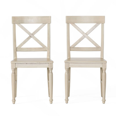 Acacia Wood Dining Chairs, 2-Pcs Set