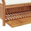 Banc de rangement vidaXL, bois d'acacia massif, coussin blanc inclus, design extérieur classique, sièges de patio et de jardin, 49,6 po x 19,7 po x 23,6 po, organisateur de patio et de terrasse, mobilier en bois durable-325229543
