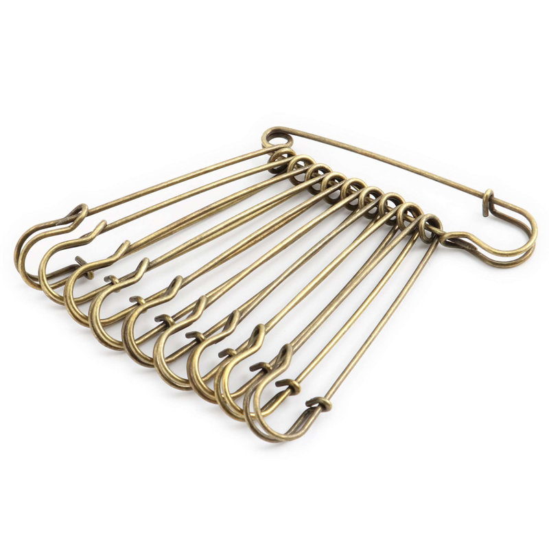 Ensemble de 20 épingles à linge de sécurité de 3 po, Bronze