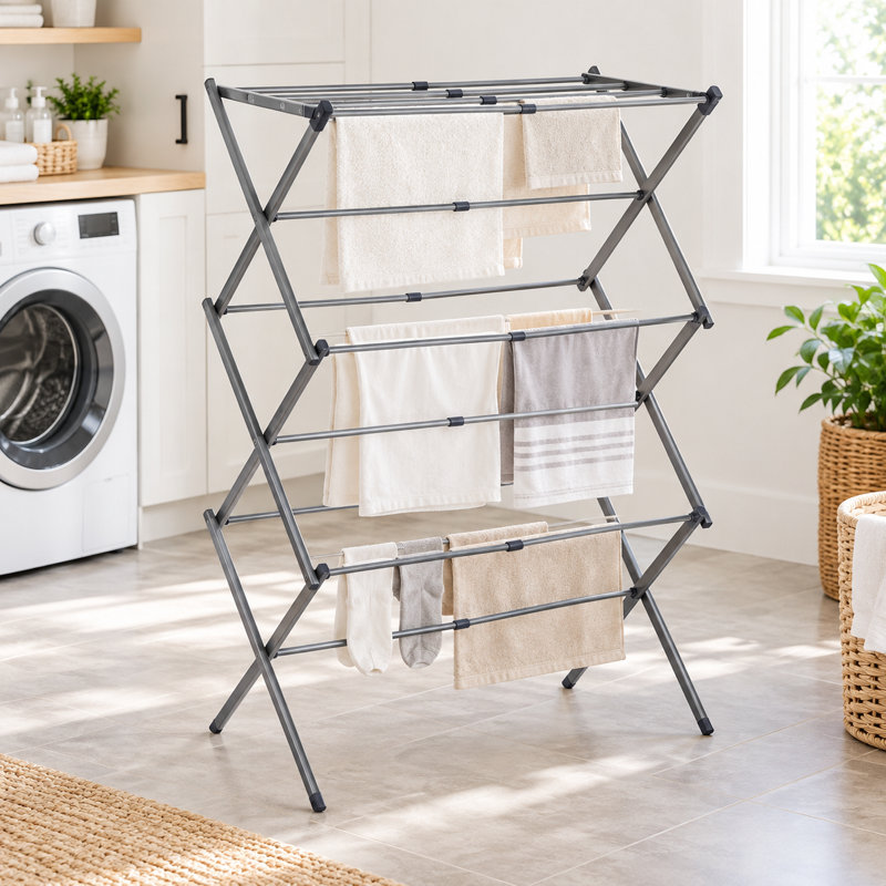 Séchoir à linge pliable en métal, séchoir à linge extensible pour l'intérieur