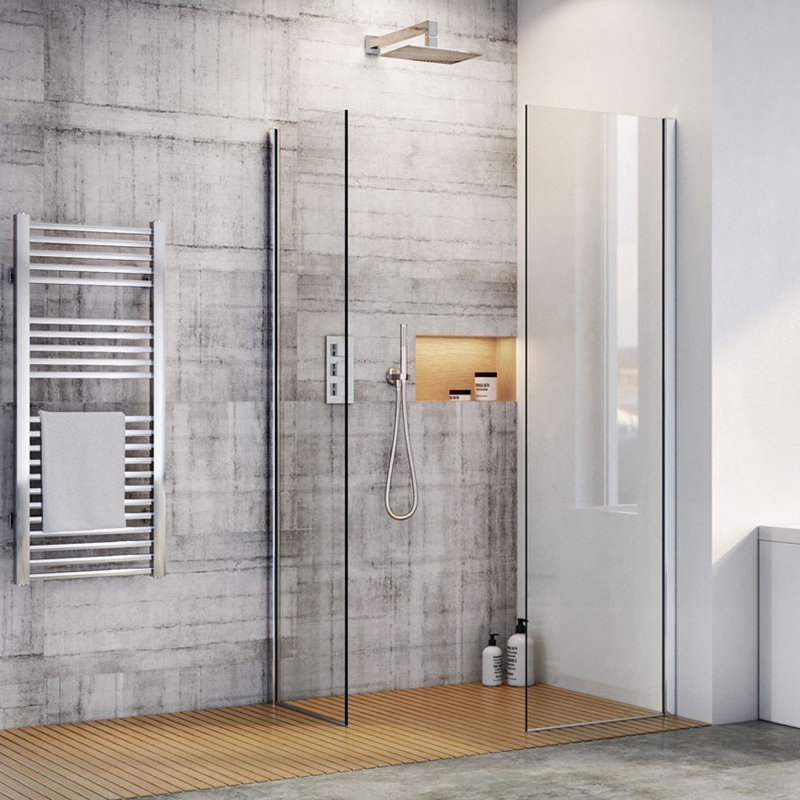 680mm W x 2000mm H Frameless Shower Door with Clear Glass