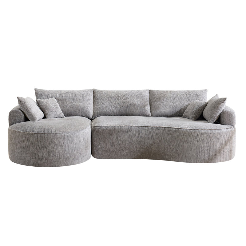 Canapé moderne en chenille compressée sans os, Gris