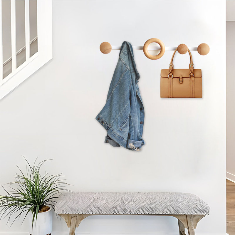 Porte-manteau mural en bois