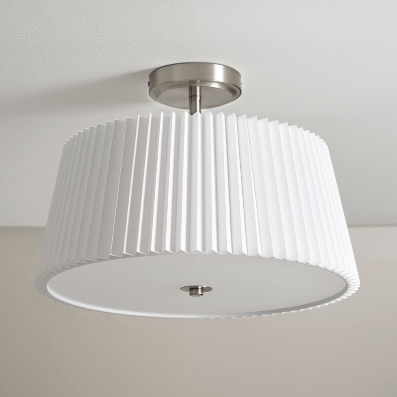Semi Flush Mount Ceiling Light, Nickel