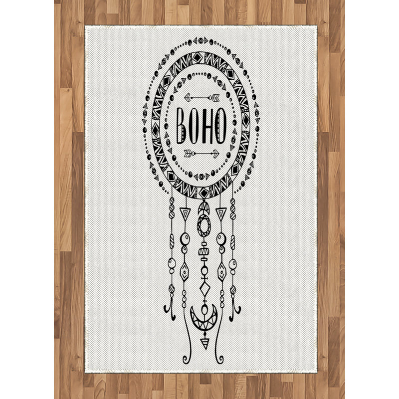Tribal High Density Long Fiber Poly Threads Decorative Area Rug Carpet, Rectangle 4' x 5'8"